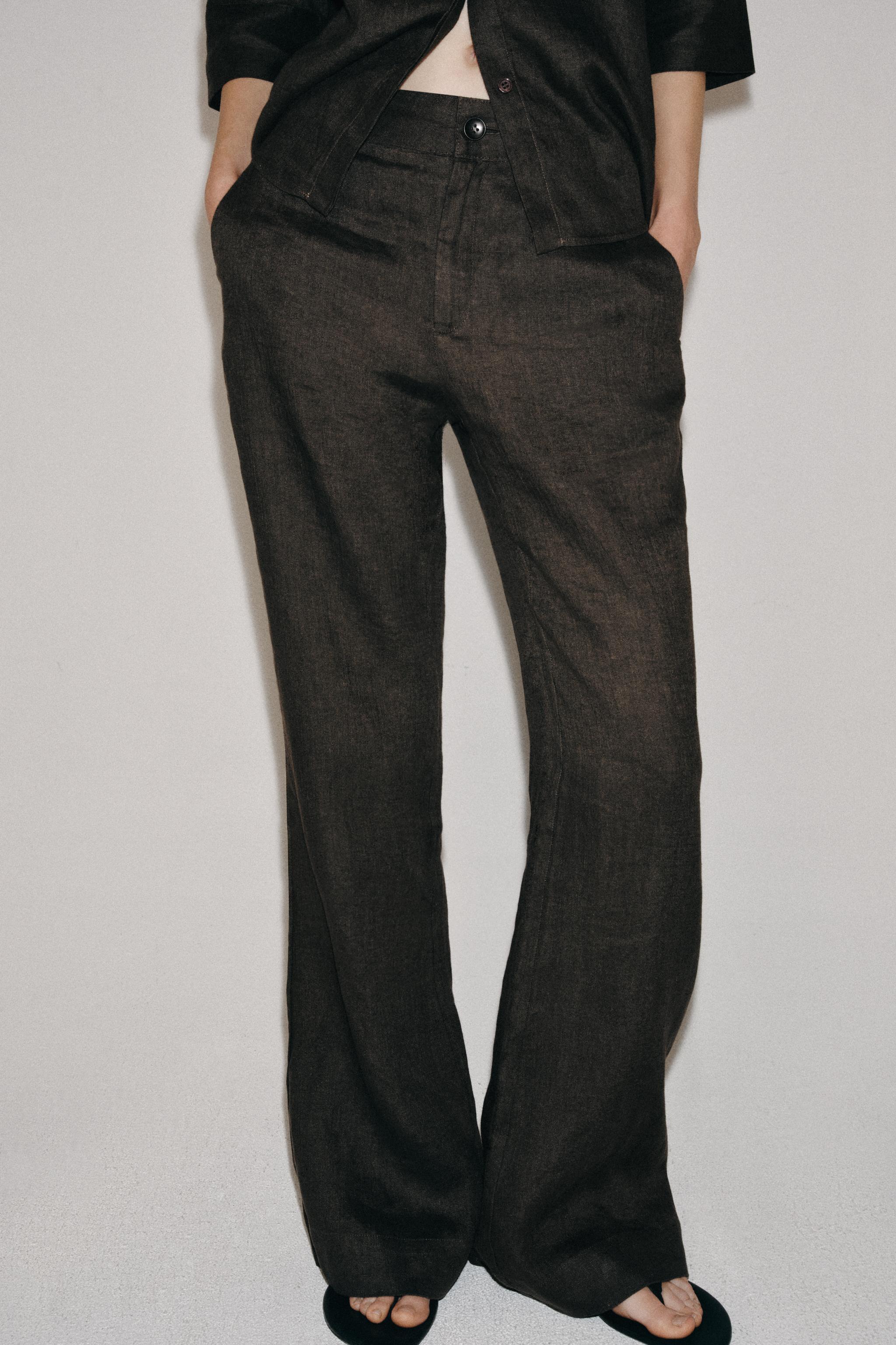FLARE LINEN PANTS ZW COLLECTION